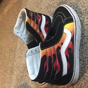 flame high top vans